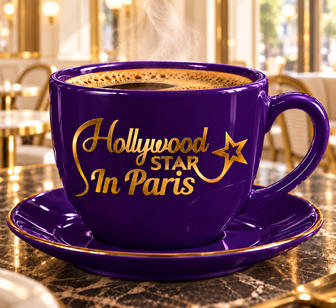 Hollywood star in Paris  Tasse à café